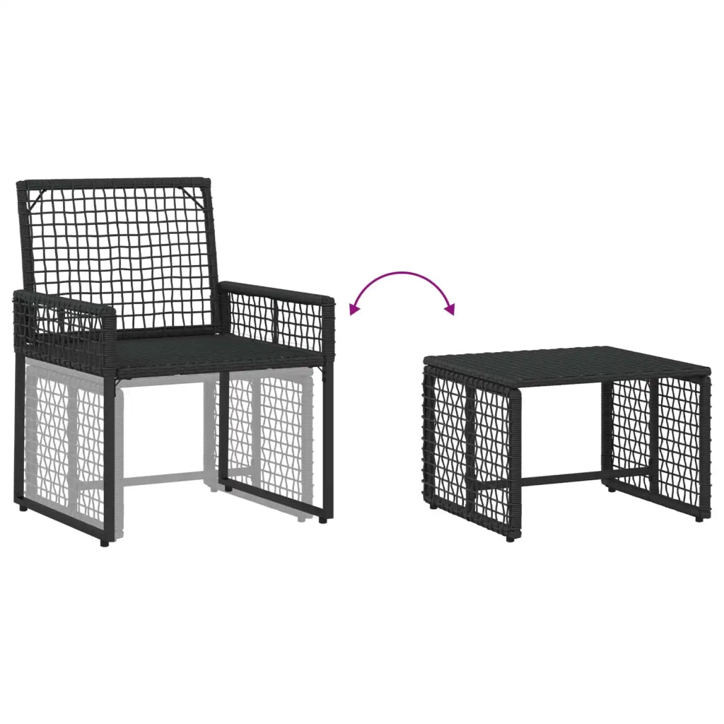 Set di Mobili da Esterno con cuscino 5 pcs Nero e Bianco 42025170