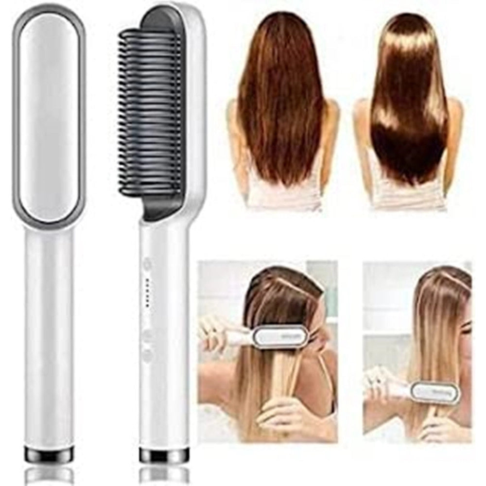 Trade Shop - Spazzola Pettine Piastra Lisciante Elettrica Riscaldante Per Capelli 5 Temperature Styling -