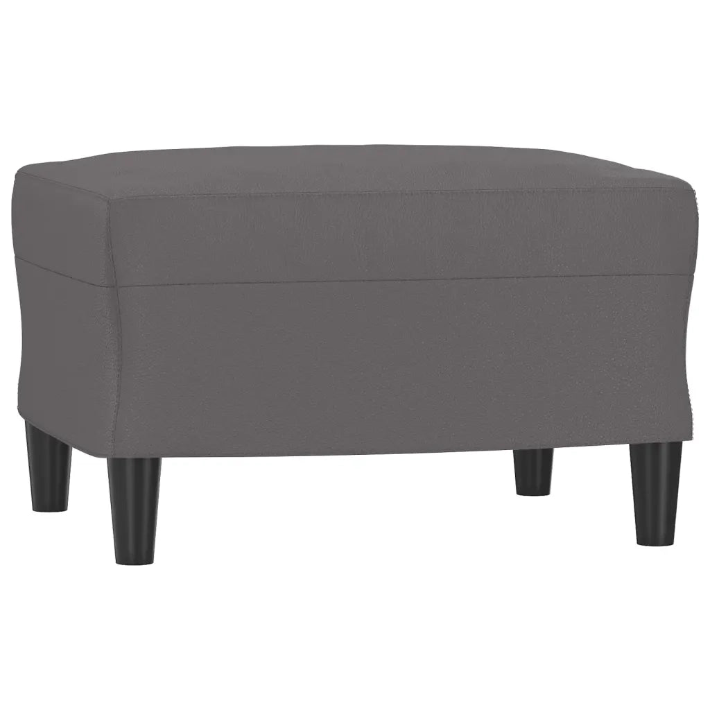 Poltrona con Poggiapiedi Grigio 60 cm in Similpelle 3201202