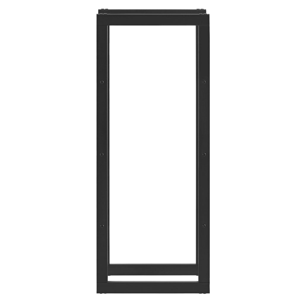Portalegna 'Täby' (LxPxA) 40 x 25 x 100 cm Deposito per Legna da Ardere Supporto Tronchi Scaffale in Acciaio da Legnaia - Nero [en.casa]