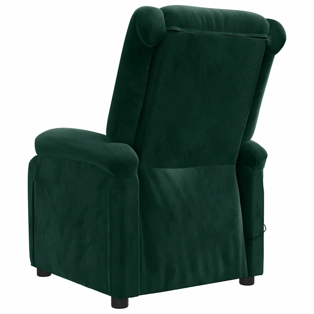 Divano Sedia-Poltrona Massaggiante Elettrica Verde Scuro in Velluto