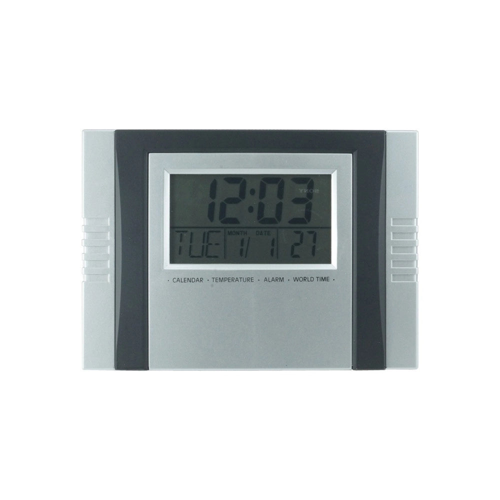 Trade Shop - Orologio Digitale Da Parete Da Scrivania Temperatura Datario Allarme Crono 2304 -