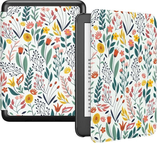Copertura Leggera a Conchiglia per Kindle 2022 11° Gen - Disegno Fiori, con Risveglio/Sveglia Automatico