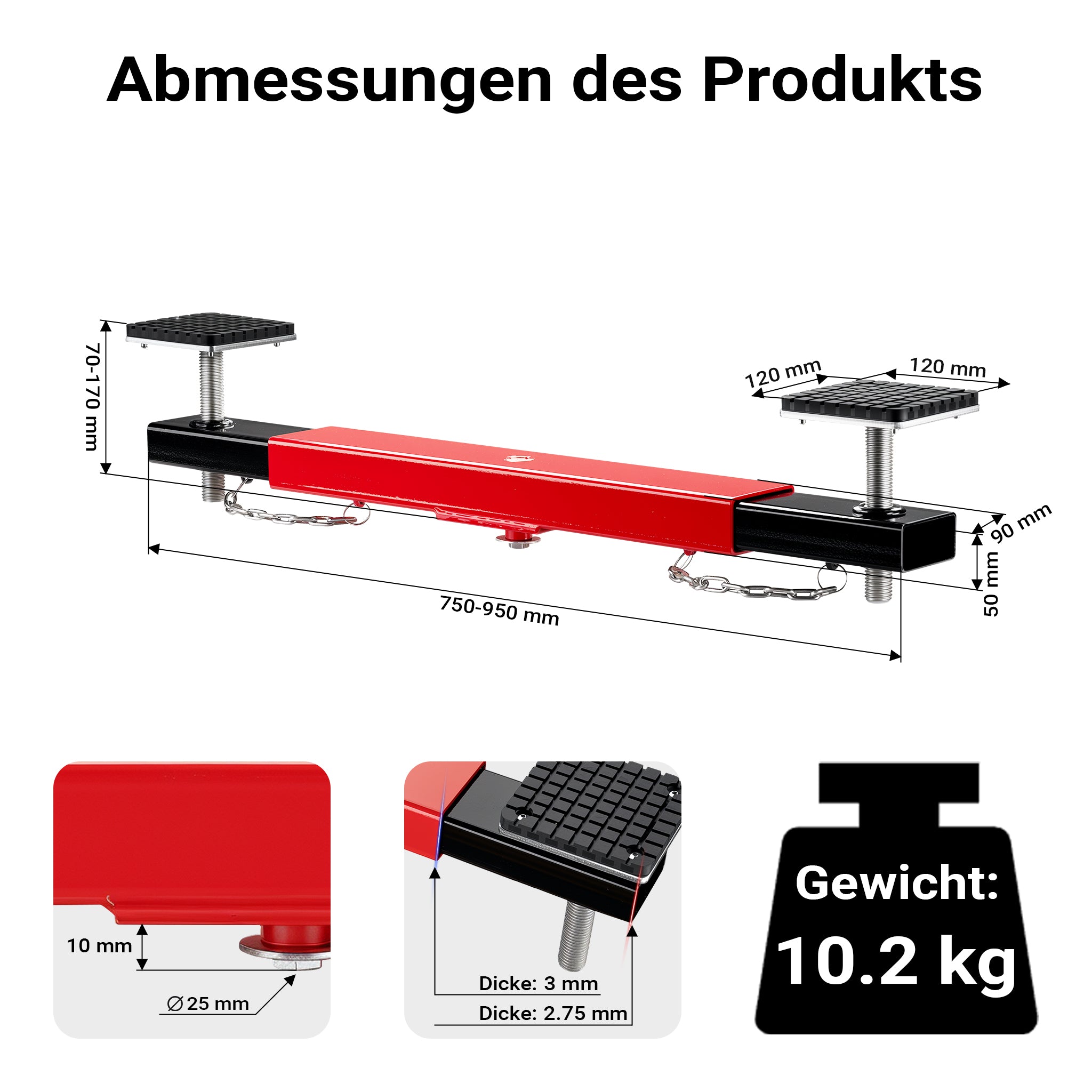Traversa di sollevamento 2000 kg per ponte sollevatore martinetto