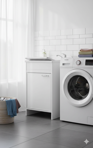 Mobile Lavatoio in PVC 50x50x85 cm 1 Anta Forlani Garden Bianco