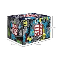 Plyo Box 3 Altezze Jumping Box Antiscivolo per Casa e Palestra, 76x61x51cm, Multicolore