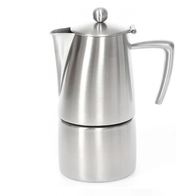 Ilsa Caffettiera Moka Slancio 6 tazze 35 cl Acciaio Inox 18-10 Satinata per Induzione colore Argento