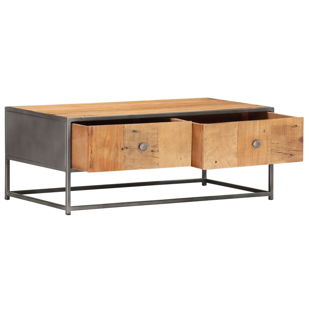 Tavolino da Salotto 90x50x35 cm in Legno Massello di Recupero 286530