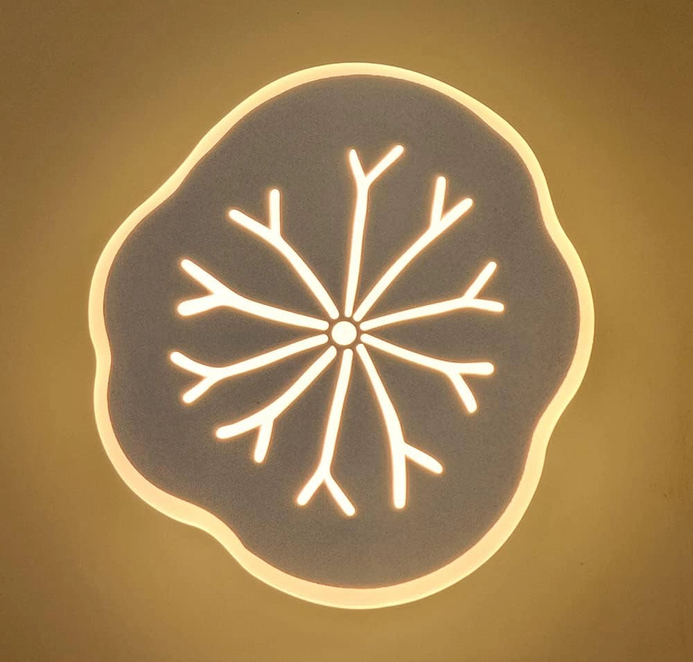 Applique LED Moderna da Parete 14W 1120lm Bianco – Design Foglia – CCT 3000K/4000K/6500K – Luce Diffusa 270° – Interni