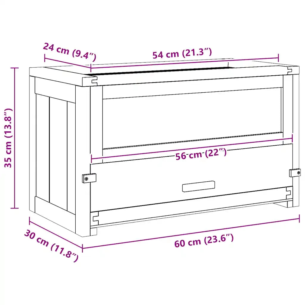 Gabbia per Criceti 60x30x35 cm in Legno Massello di Abete 172377