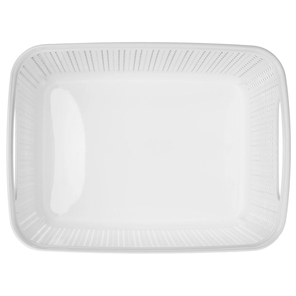 Contenitore portaoggetti KADAX da 6,6 litri, cestino organizer in plastica bianca
