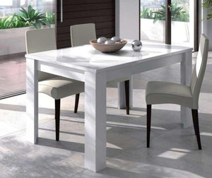 Kit Tavolo 'Kendra' Cm 90X140/190X78H Bianco Lucido