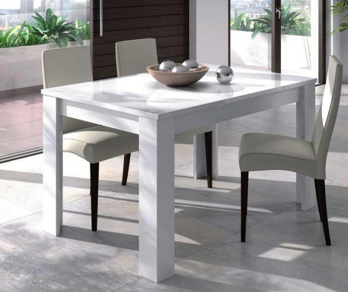 Kit Tavolo 'Kendra' Cm 90X140/190X78H Bianco Lucido