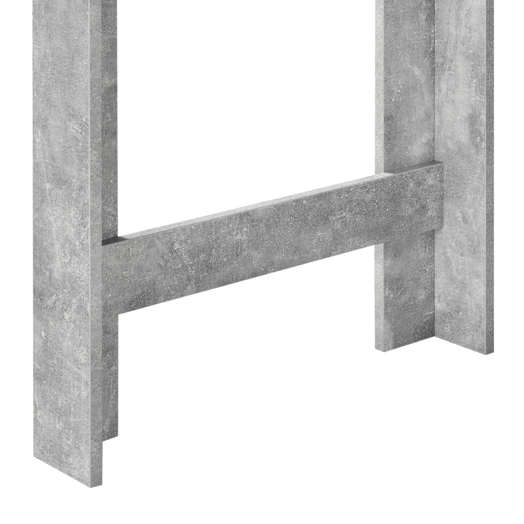 Tavolo da bar di design con superfici di appoggio tavolo da bistrot con 3 ripiani truciolare 110 x 50 x 103 cm effetto cemento 03_0006206