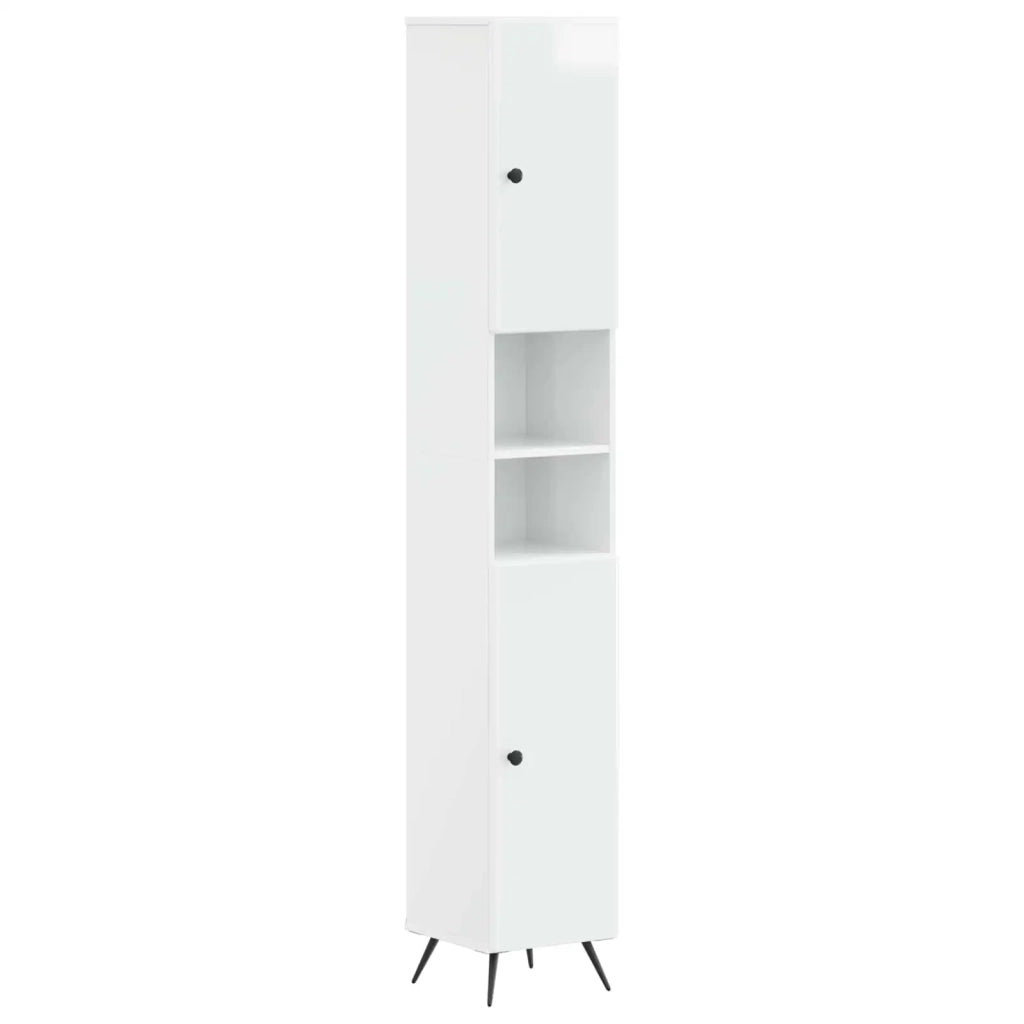 Armadio da Bagno con Ripiano Aperto BREDA Bianco Lucido 897479
