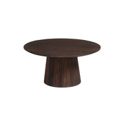 Tavolino basso rotondo MITCHEL – Legno esotico di mango marrone diametro 80 cm