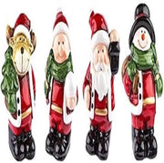 Figure decorative miniatura | Natale | 4 pezzi | renna, Babbo Natale, fiocco di neve & bambino invernale | figure natalizie ideali per il ricamo o come decorazione da tavola (altezza ca. 7 cm)