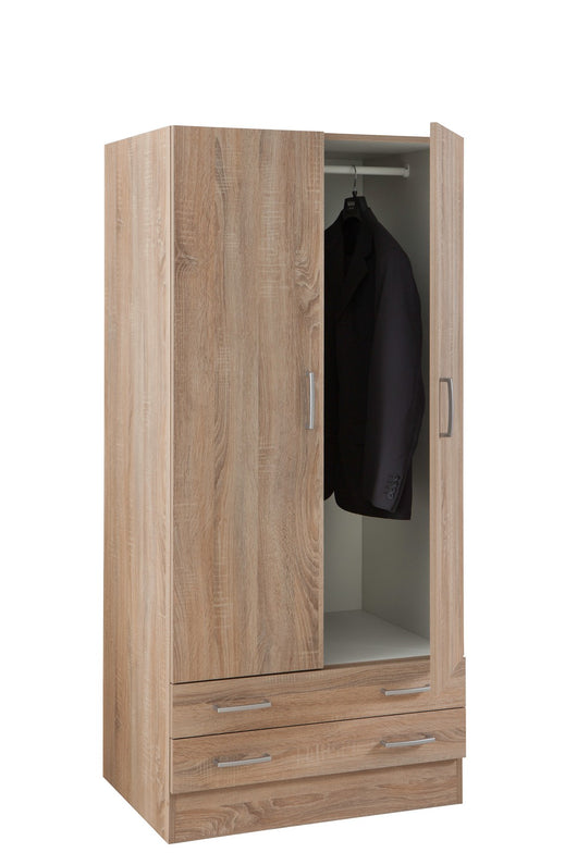 kit armadio 2 ante + 2 cassetti 82x46x184,3 rovere scuro cod:ferx.96253