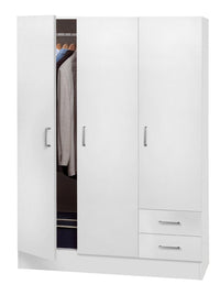 kit armadio 3 ante + 2 cassetti 119,5x46,5x184,5 bianco cod:ferx.96255