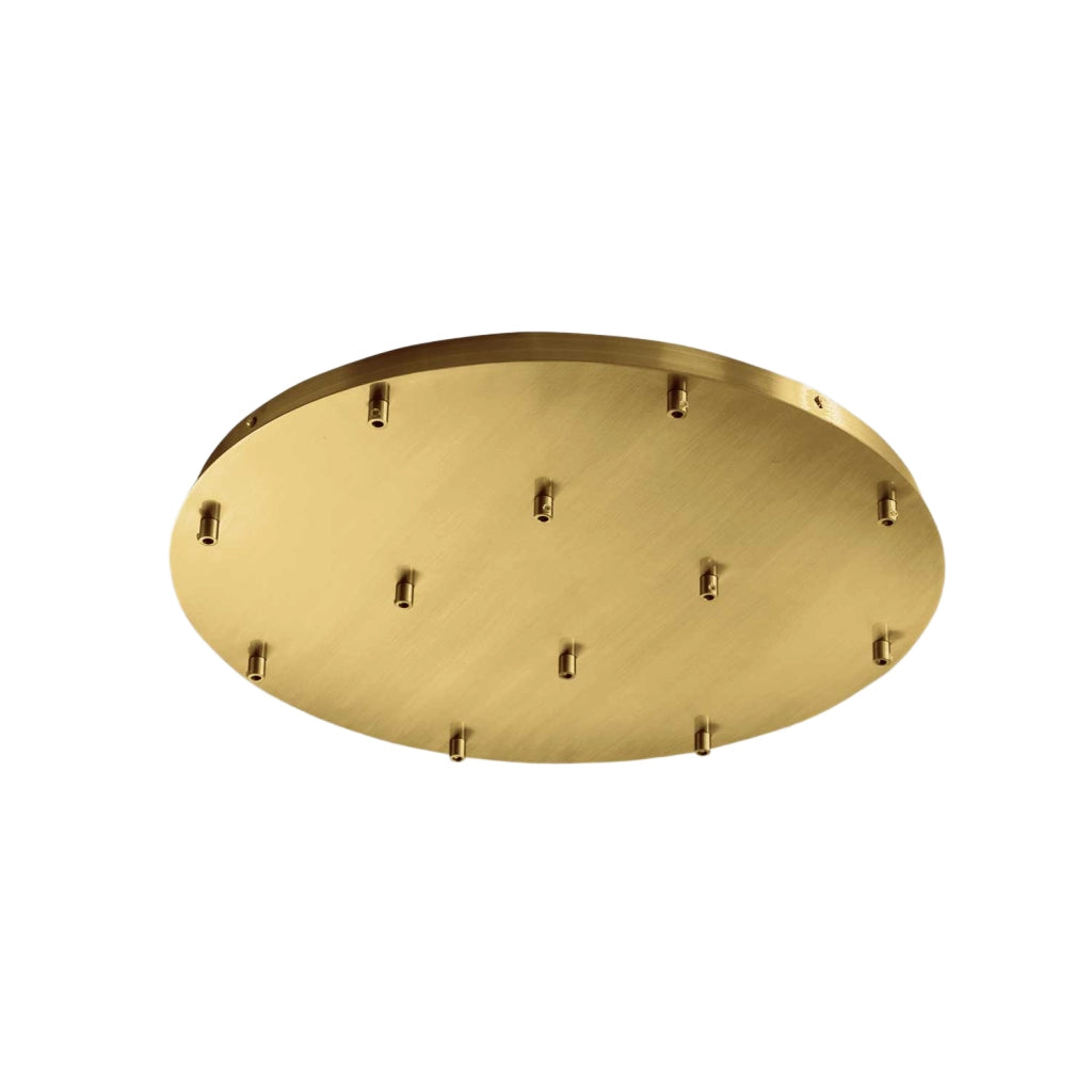 Rosone Tondo per Lampada a Sospensione OFELIA MINI B T/12 - 12 Fori, Metallo Finitura Ottone con Kit Fissaggio e Morsettiera - Gea Luce