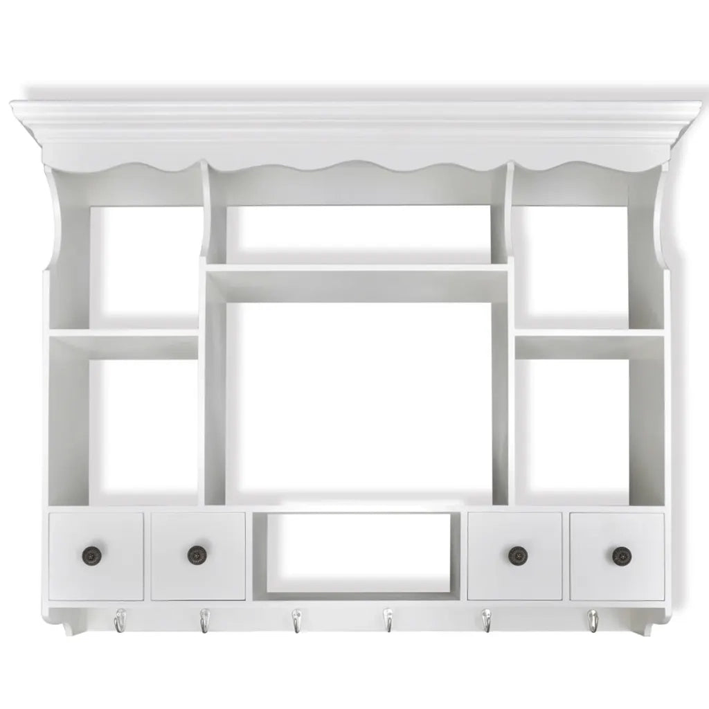 Pensile da Cucina-Mobile Cucina da Parete in Legno Bianco