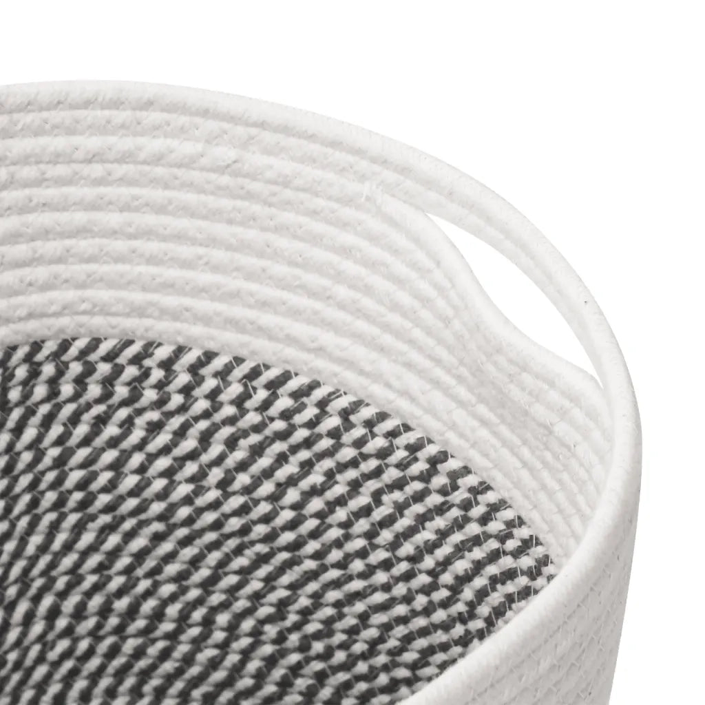Cestini Portaoggetti 2 pz Grigio e Bianco ?28x28 cm in Cotone CFW3315015