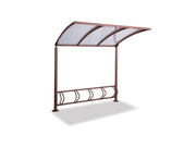 Portabici Cloud 603 Giochipark acciaio zincato tetto policarbonato cm225x175x234h - Corten