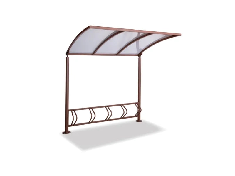 Portabici Cloud 603 Giochipark acciaio zincato tetto policarbonato cm225x175x234h - Corten