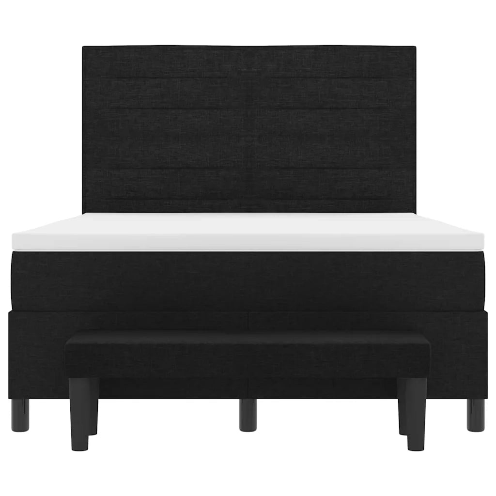 Letto a molle con testiera Nero 140 x 200 cm Tessuto 3343997