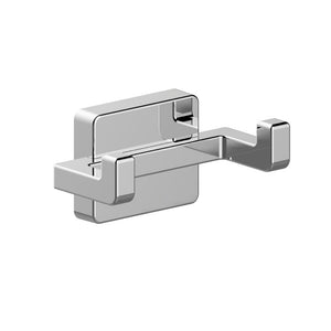 Portabito serie cubo da bagno con due appendini - fissaggio ad incollo o con viti