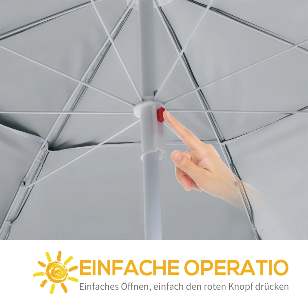 Ombrellone da spiaggia 2 in 1 con pareti laterali ¨C Zephmum ¨C ? 210 cm UPF 50+ windfest, pieghevole, colore verde scuro
