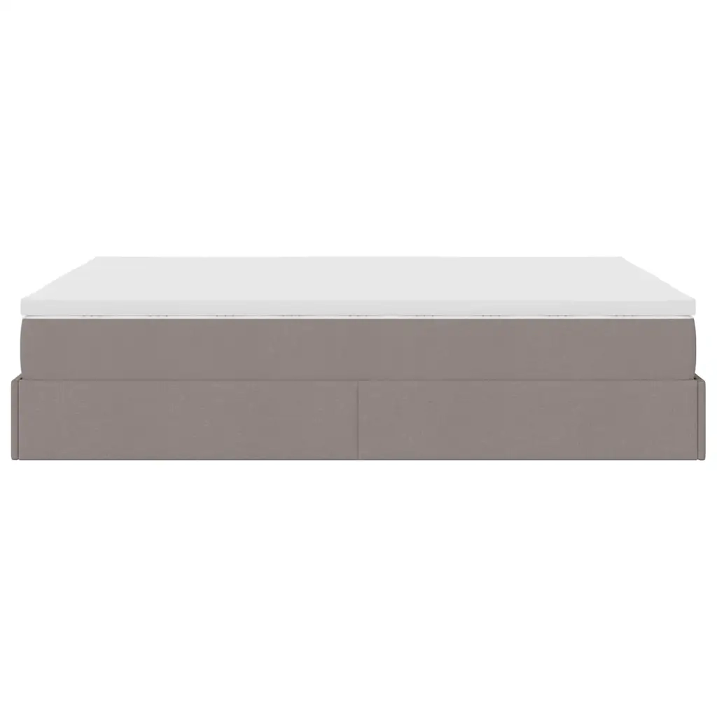Struttura Letto Pouf con Materasso Tortora 140x190 cm Tessuto 3311110