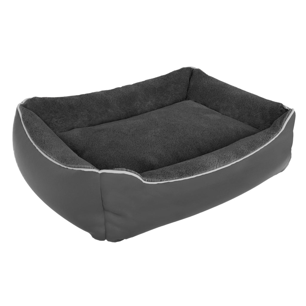 Cuccia Imbottita per Cani e Gatti 44x34x15cm in Poliestere Nuvola Grigio Scuro