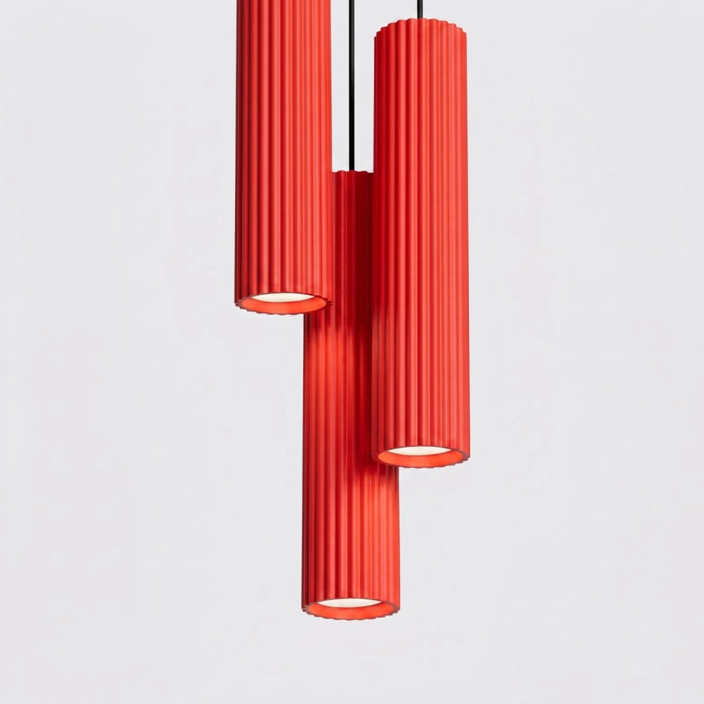 Lampada a sospensione KARBON 3P rosso