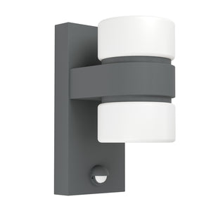Applique Esterno Moderna Atollari Alluminio Grigio Policarbonato Bianco Led