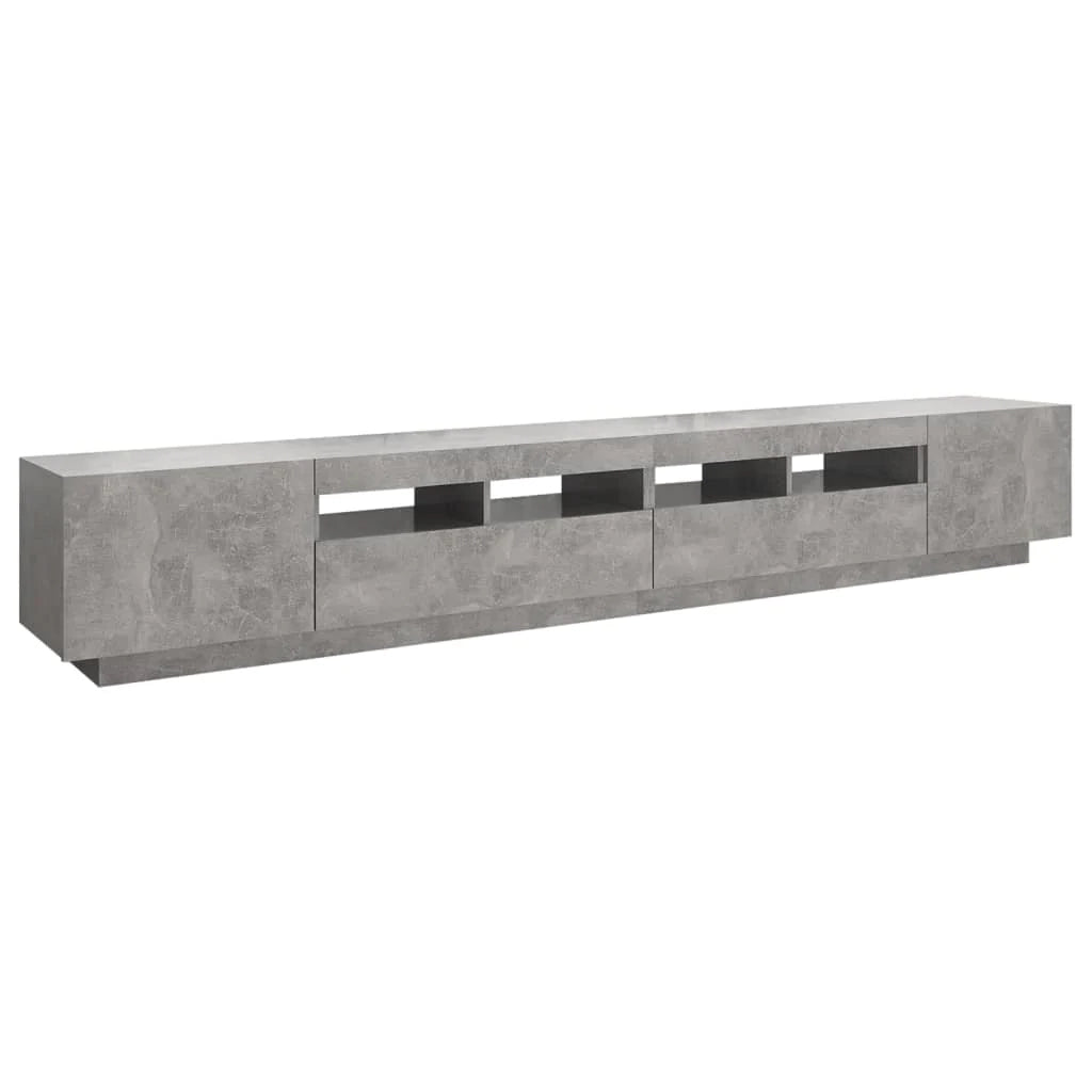 Mobile TV multimediale scaffale TV credenza mobile TV sala da pranzo soggiorno camera da letto con luci LED 260 x 35 x 40 cm grigio 02_0026570