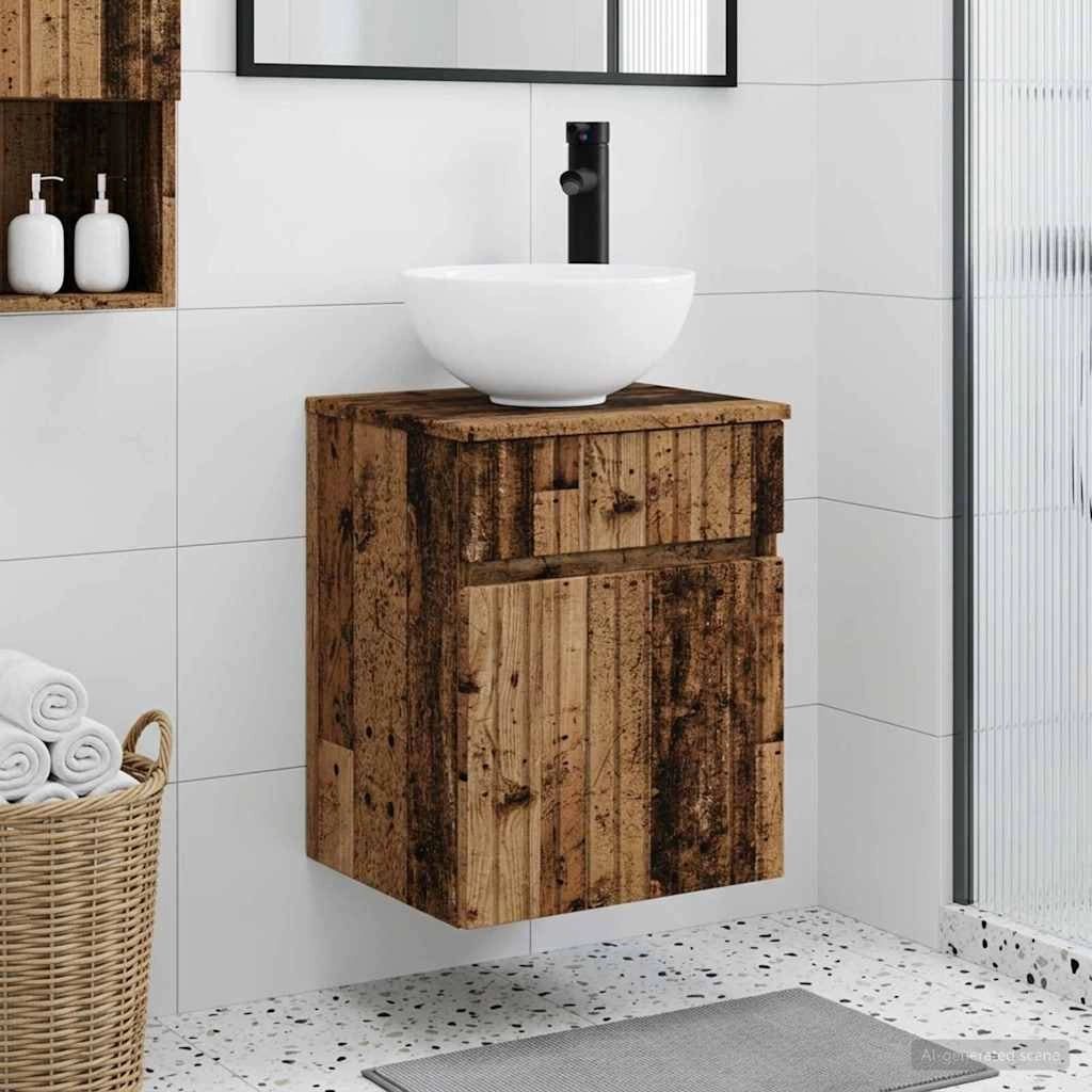 Mobile lavabo da parete Legno antico 39 x 35 x 63 cm 890550