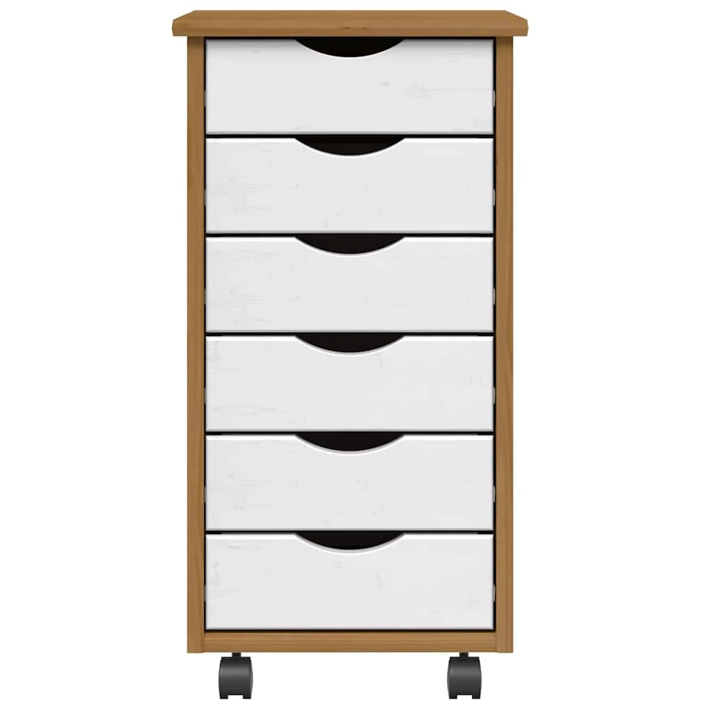 Mobiletto con cassetti pratico per l'ufficio 34 x 39 x 65,5 cm in legno di pino color miele 02_0057653