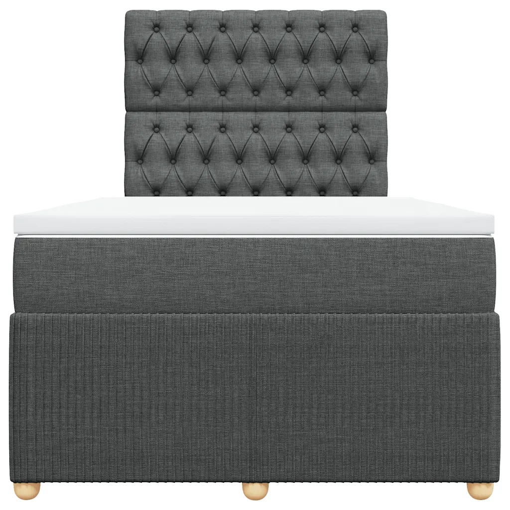 Giroletto a Molle con Materasso Grigio Scuro 120x200 cm Tessuto