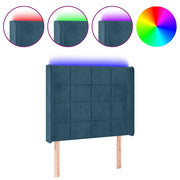 Testiera | Testata a LED Blu Scuro 93x16x118/128 cm in Velluto