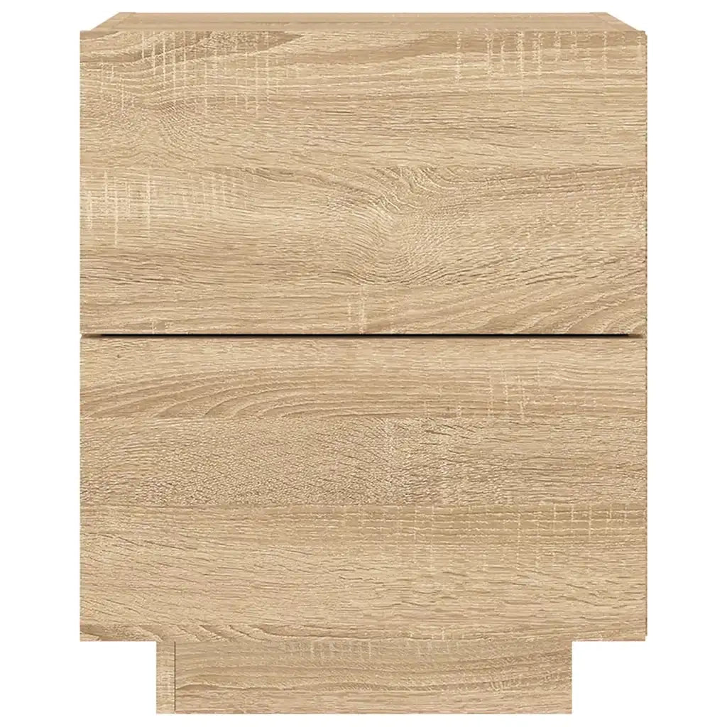 Comodino con Luci LED-Tavolino da notte Rovere Sonoma in Legno Multistrato 931696