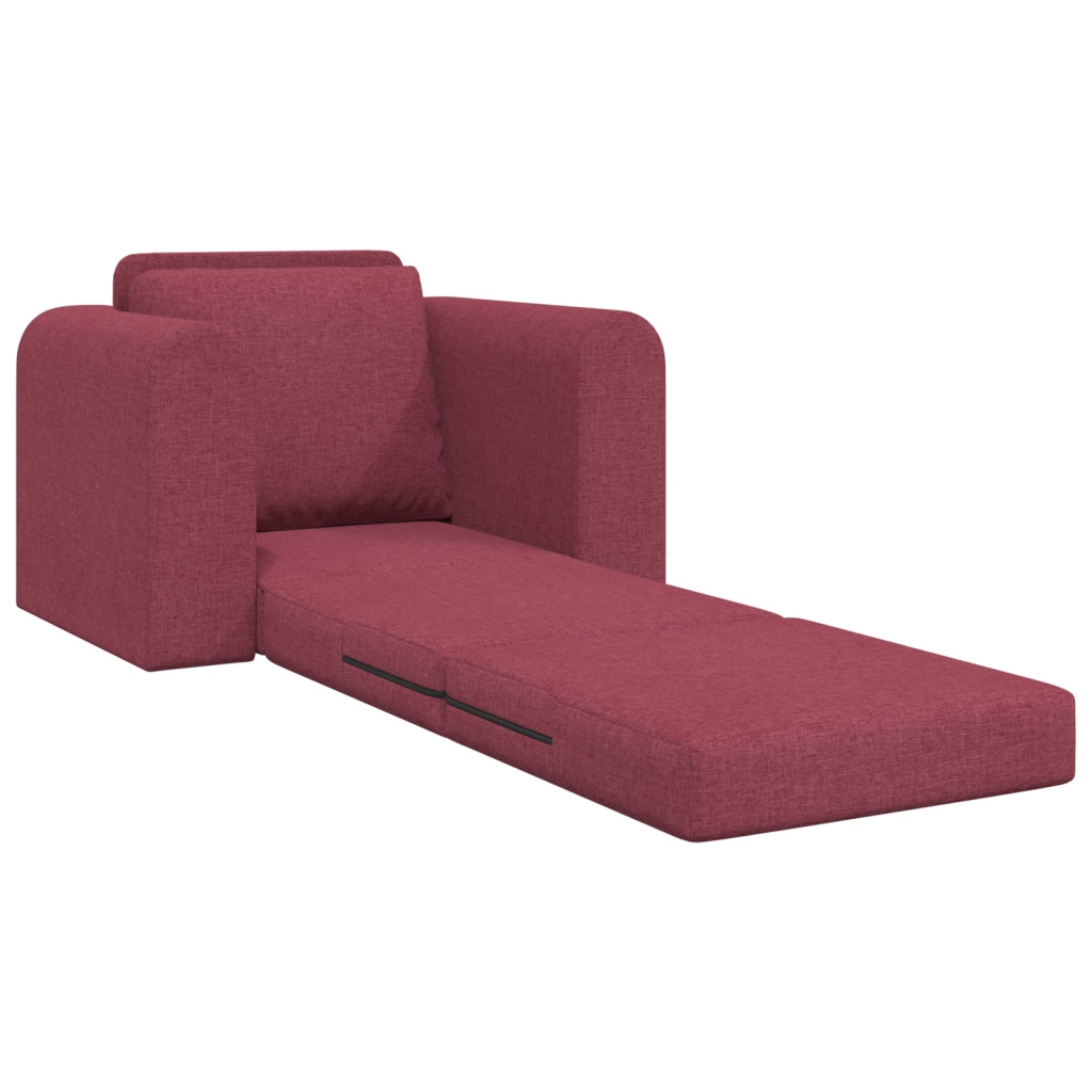 Divano Letto 2-in-1 Rosso Borgogna 98x71x83 cm Tessuto