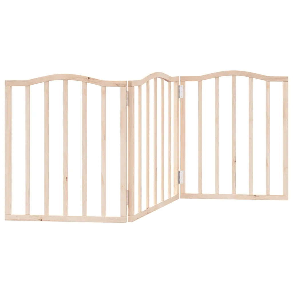 vidaXL Cancello per Cani Pieghevole 3 Pannelli 150 cm Legno di Pioppo