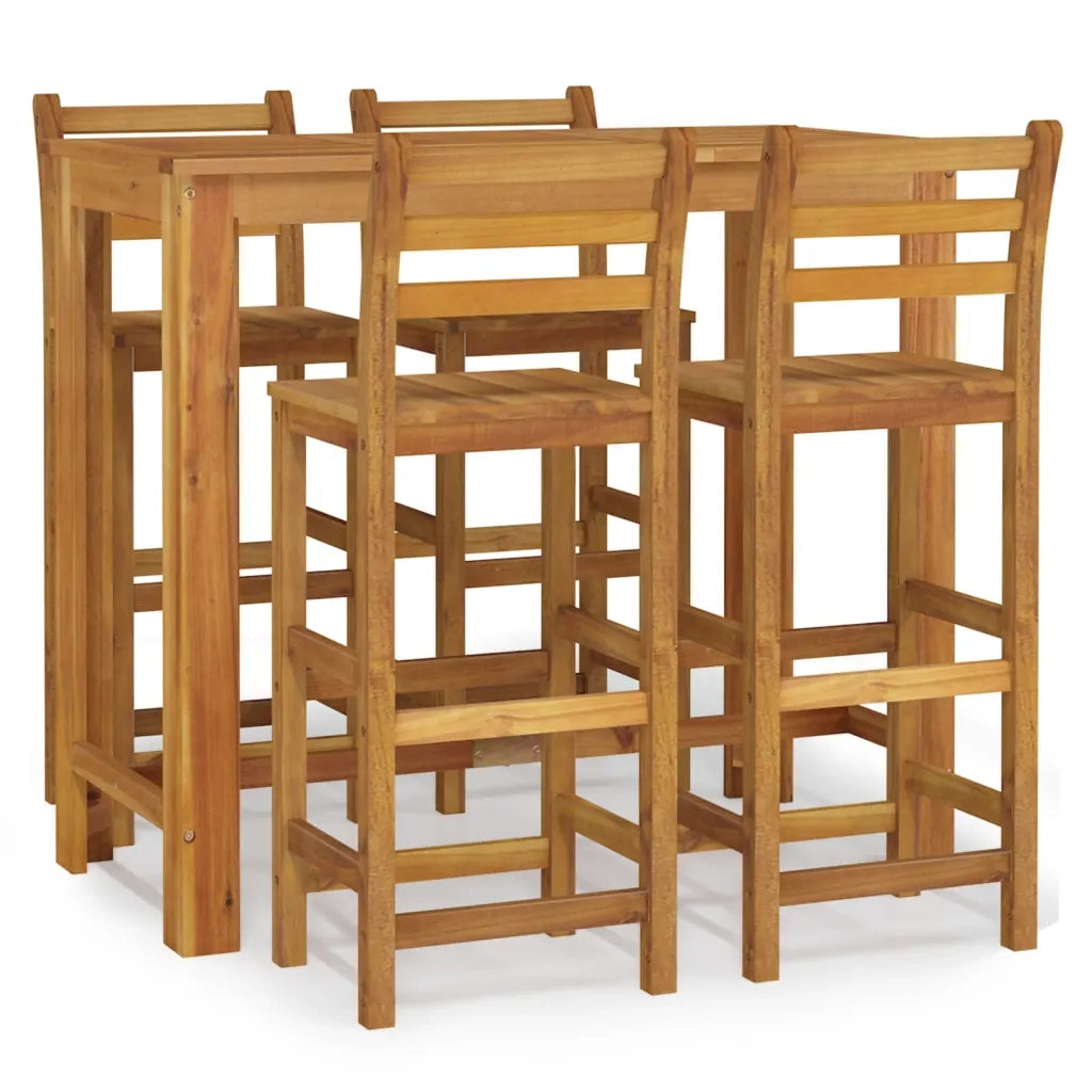 Set da Bar da Giardino 5 pz in Legno Massello di Acacia 3154396
