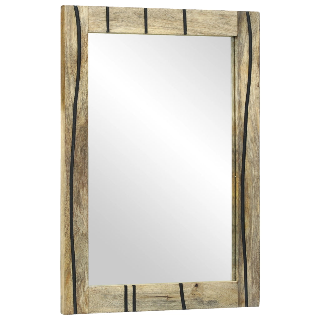 Specchio da bagno 50x70x30 cm Legno massello mango
