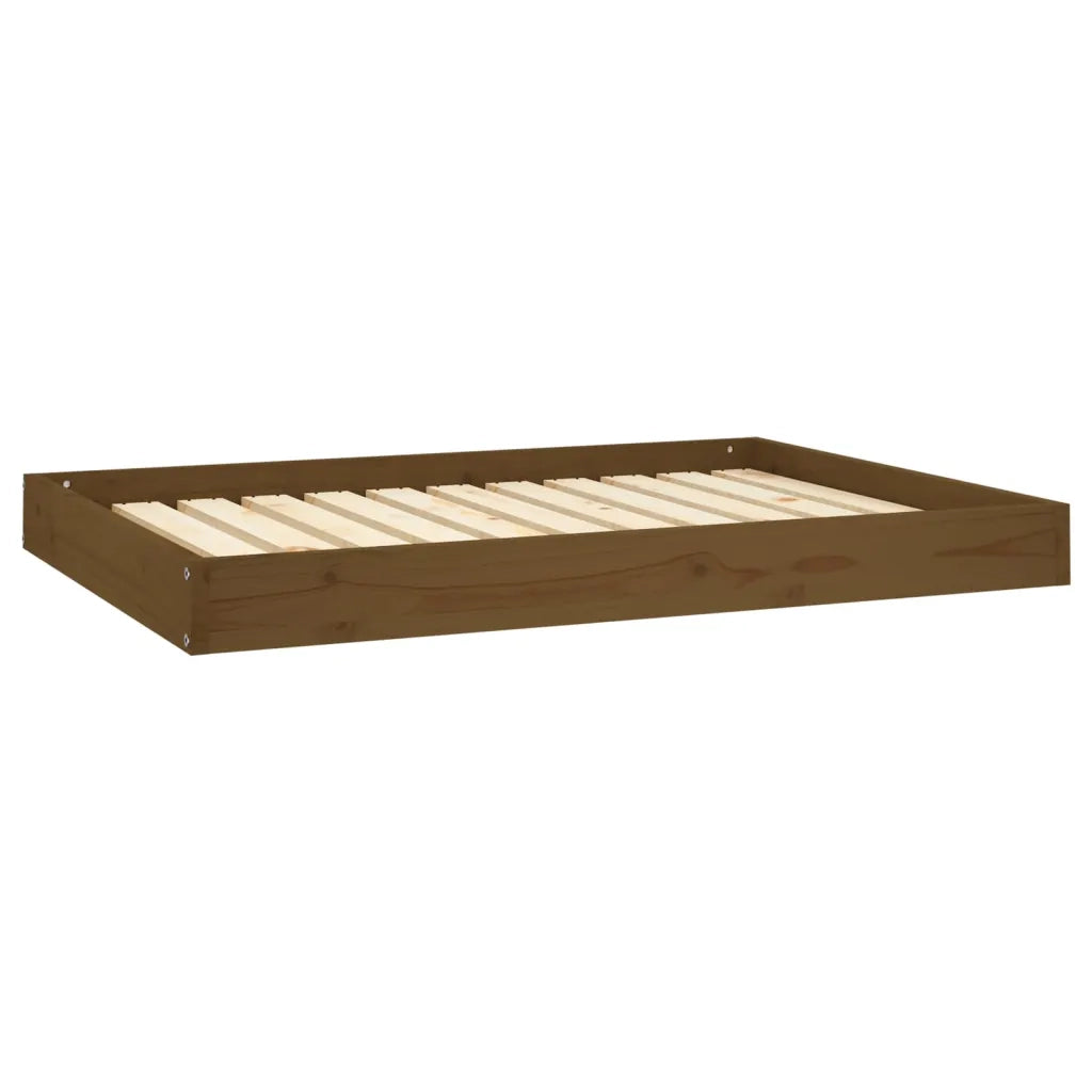 Cuccia per Cani Ambrata 101,5x74x9 cm in Legno Massello di Pino 820869