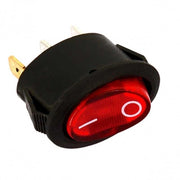 INTERRUTTORE 0-1 LUMINOSO ROSSO OVALE 20,4X13,6 3 CONTATTI USO Elettrodomestici  - UNIVERSALE
