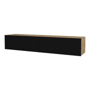 Mobile porta TV con ripiani 135 x 31 x 25 cm effetto rovere e nero 03_0007867