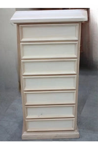 cassettiera in legno 7 cassetti grezzo l.60 p.47 h.115 (717) - Mobili 2G