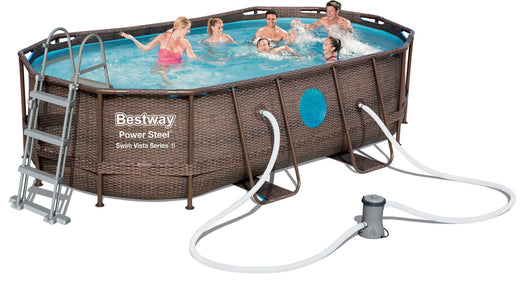 piscina ovale con telo per copertura+ pompa 427x250x100 cod:ferx.96299